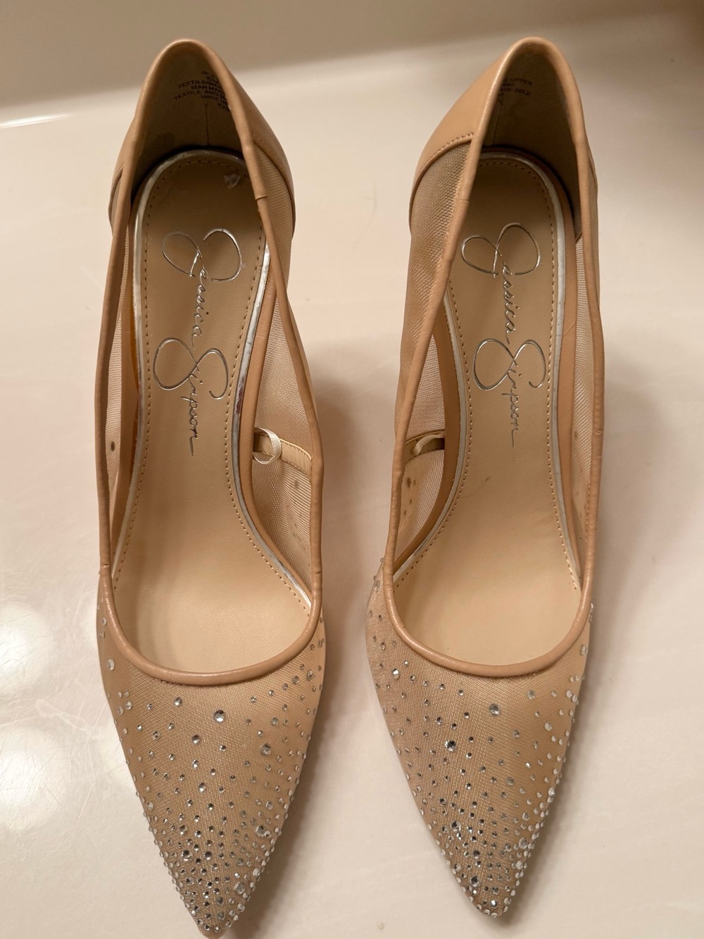 Jessica Simpson Elegant Nude Pointed-Toe Stiletto Pumps size 8.5 - Picture 2 of 7